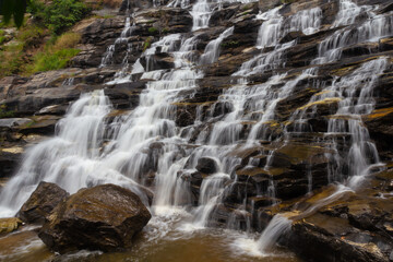 Obraz premium Mae Ya waterfall is one of Thailand's best and biggest waterfalls. awesome scenic Chiang Mai Thailand.