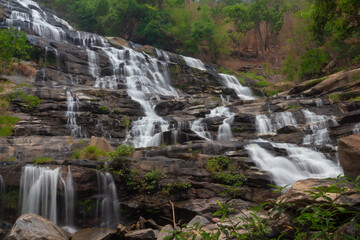 Fototapeta premium Mae Ya waterfall is one of Thailand's best and biggest waterfalls. awesome scenic Chiang Mai Thailand.