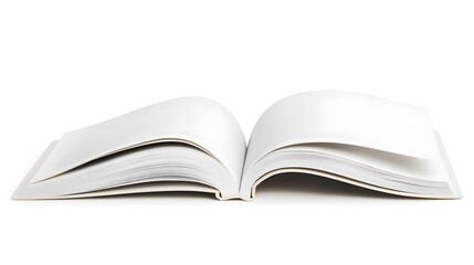 Obraz premium 3D Magazine or book mockup. Blank page or notepad isolated on white background.