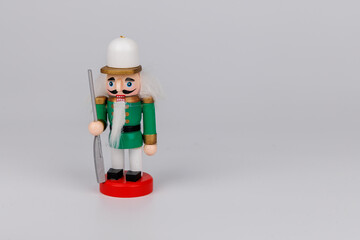 Charming Nutcracker with Original Hair on a Crisp White Background