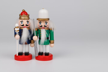 Whimsical Wooden Nutcracker Twins with Original Hair for Festive Celebrations