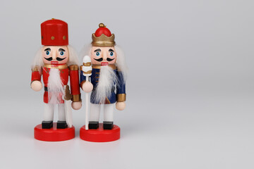 Festively Adorned Nutcracker Pair with Original Hair for Christmas Spirit