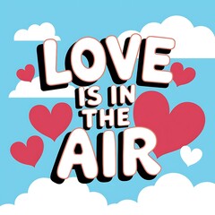 Love Is In The Air Hearts Clouds Design