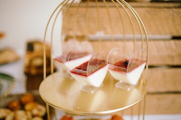 Elegant panna cotta dessert stand