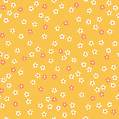 Colorful ditsy seamless pattern. Vector floral background with tiny flowers. Gentle botanical wallpaper. Print for fabric, paper, kids clothes and accessories