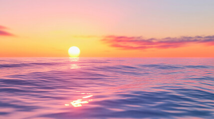 Beautiful sunrise over the ocean creating a captivating gradient of colors on the water