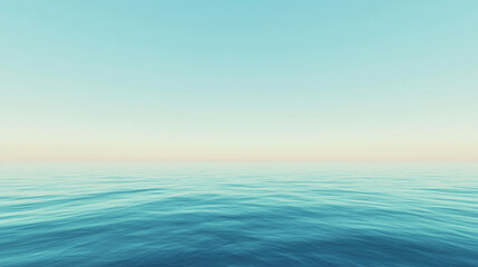Obraz premium Serene blue sky with smooth gradient over calm waters at sunrise