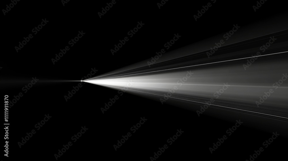 Aufkleber bright light beam emanating from center in dark background for design