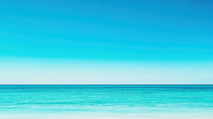 Fototapeta premium Horizontal gradient in a blue sky with subtle shifts from turquoise to sapphire color