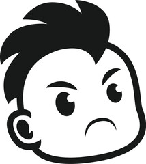 A Boy Happy Mode Emoji Style. Happy kids avatars. Illustration boy avatar, happy kids, child happiness. Boy Face Vector Art illustration.