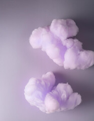 Fototapeta premium Soft Lavender Clouds on Light Gray Background