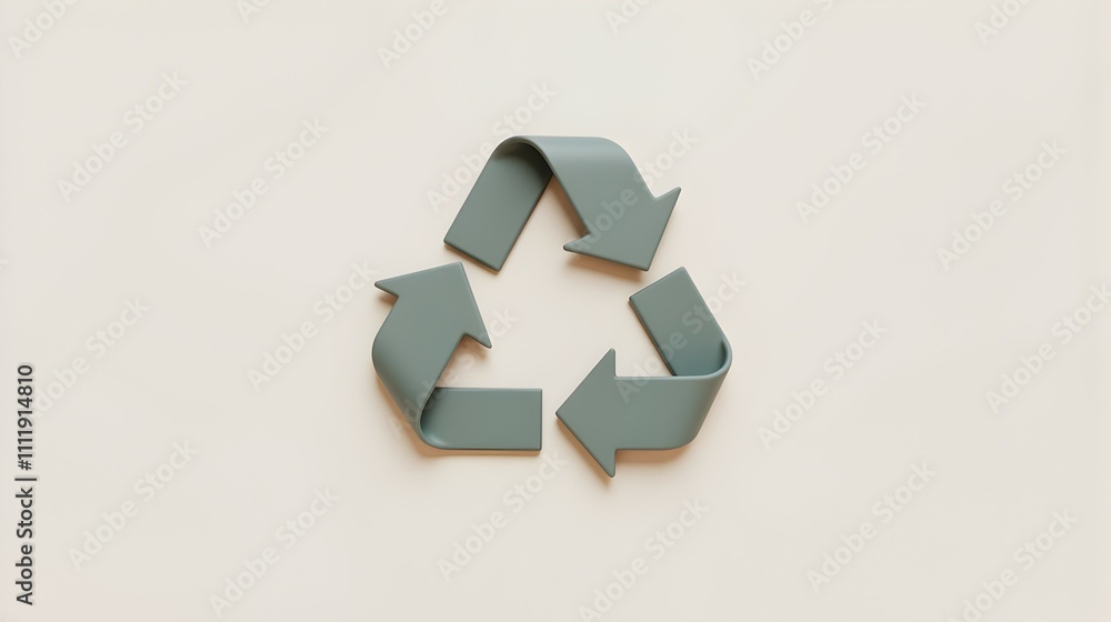 Poster the three arrows interlock, symbolizing the continuous cycle of reduce, reuse, recycle. a minimalist