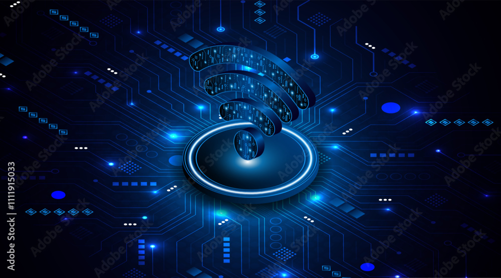 Aufkleber Abstract wifi symbol. Concept of communication technology, internet signal or wireless connection.	