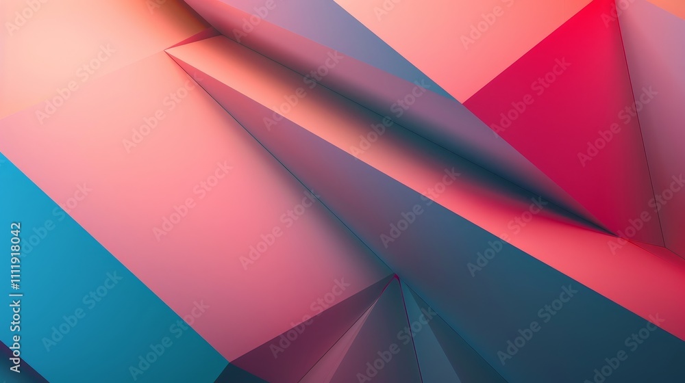 Poster pink and blue geometric shapes create a dynamic and modern abstract composition, ideal for backgroun