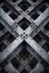 High-quality steel beams arranged in a geometric pattern, highlighting strength and precision engineering for modern building frameworks