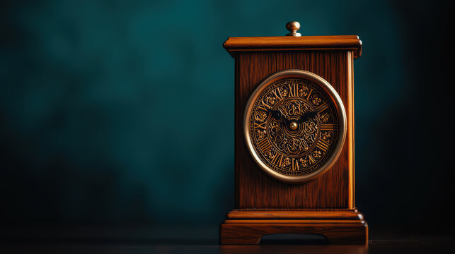 vintage clock with intricate golden engravings, showcasing craftsmanship and elegance. This timeless piece adds charm to any decor