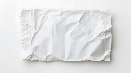 Obraz premium Crumpled piece of white paper on white background. Top view