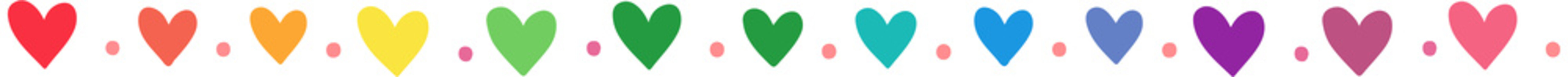 Rainbow hearts icon divider 