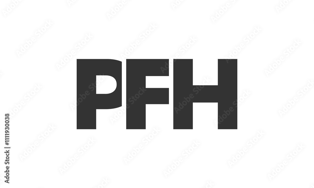Poster pfh logo design template with strong and modern bold text. initial based vector logotype featuring s
