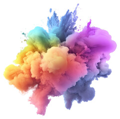 Fototapeta premium smoke rainbow explosion isolated on transparent background