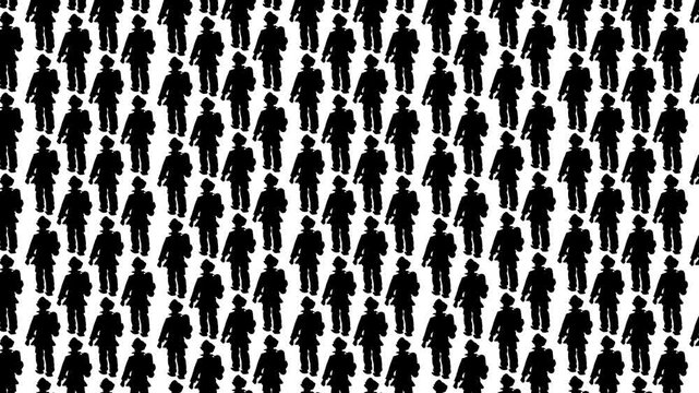 International Firefighters' day pattern background illustration with firefighters silhouette	
