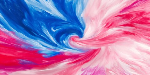 Obraz premium Vibrant blue and pink paint strokes blend to create a mesmerizing vortex in this dynamic abstract artwork