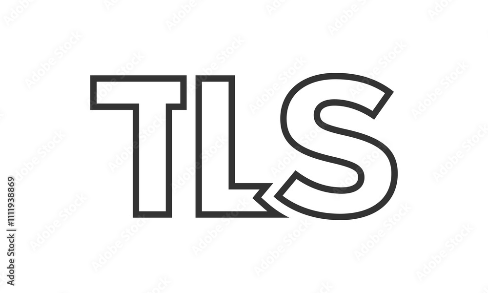 Poster tls logo design template with strong and modern bold text. initial based vector logotype featuring s
