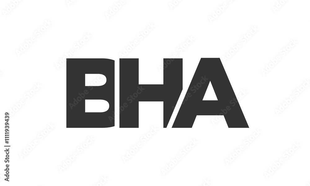 Poster bha logo design template with strong and modern bold text. initial based vector logotype featuring s