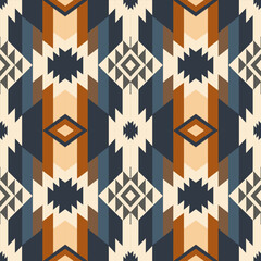 Vintage aztec southwestern pattern. Vector colorful aztec southwestern geometric shape seamless pattern. Ethnic geometric pattern use for fabric, textile, home decoration elements, upholstery, etc.