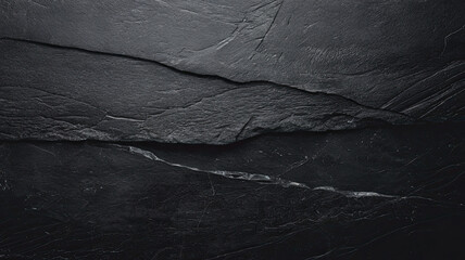 Dark Textured Surface with Visible Veins and Imperfections - Stone-Like Material, Rough Texture, Black with Grayish Undertones, Flat Surface, Natural Elements, Solid Background, Subtle Detailing, Eleg