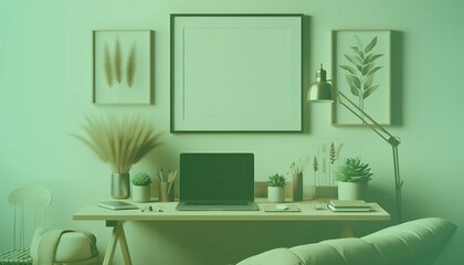 Frame mockup, ISO A paper size. Living room wall poster mockup. Interior mockup with house background. Modern interior design. 3D render. Modern Minimalist Frame and Blank Poster Background Design 