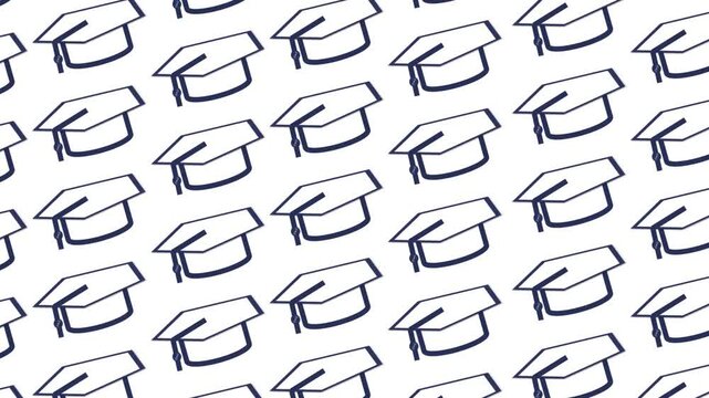 Graduation day pattern background illustration with graduation cap 