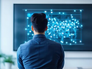 A tech entrepreneur presenting a prototype in a minimalist boardroom, sharp focus on the prototype, modern lighting, overtheshoulder shot