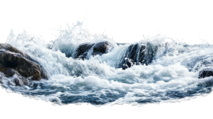 River flowing through rocky canyon transparent background