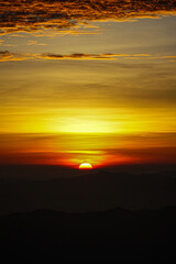 Sunset view over mountains nature landscape photography serene evening sky majestic horizon peaceful vistas for relaxation