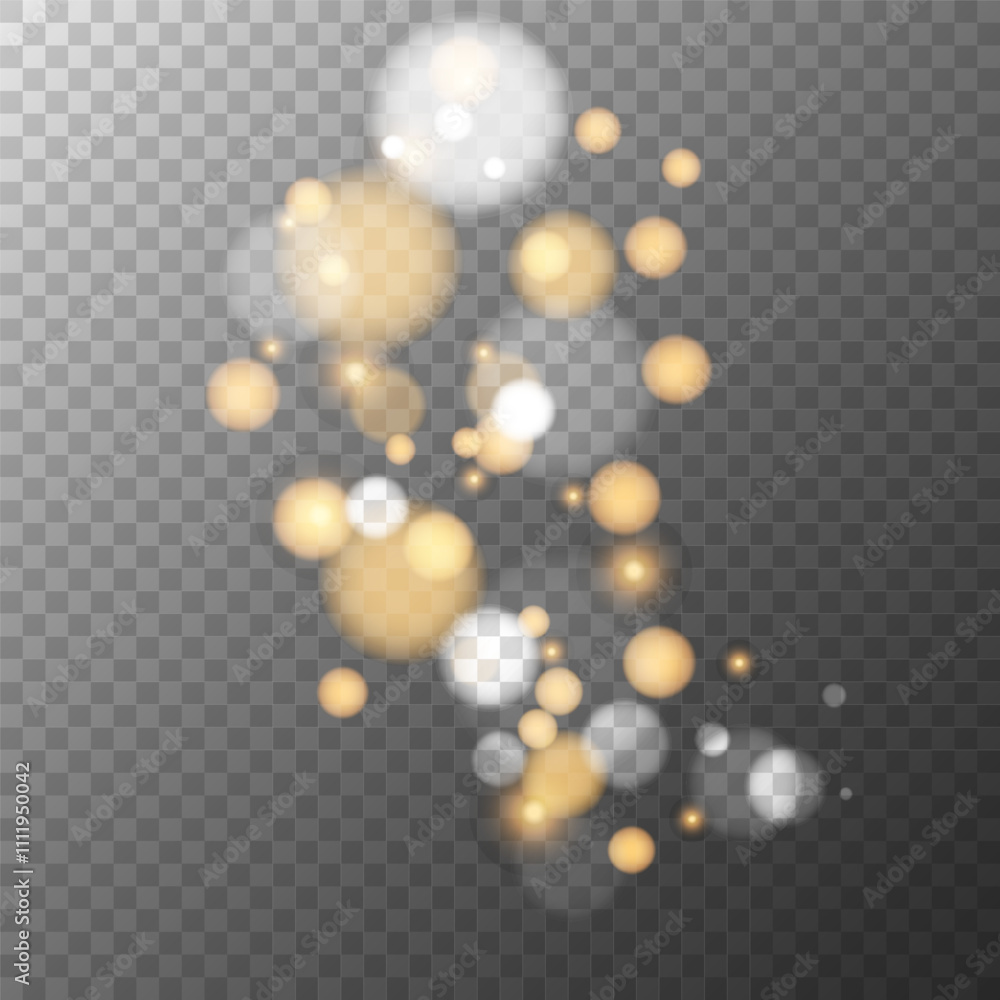Aufkleber bright bokeh lights. transparent background. blurred overlay template. abstract blur light effect. v