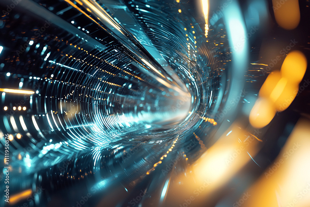 Aufkleber dynamic lights create an immersive tunnel in digital art