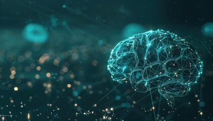 Abstract Digital Brain Network Illustration