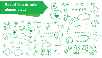 set of doodle element set design