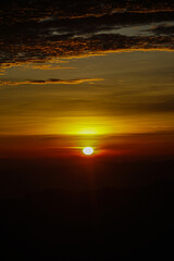 Stunning sunset over the horizon nature scene landscape photography tranquil environment wide angle view beauty of nature