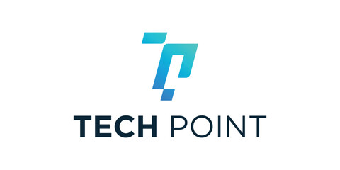 Abstract P and T logo, technology P and T logo