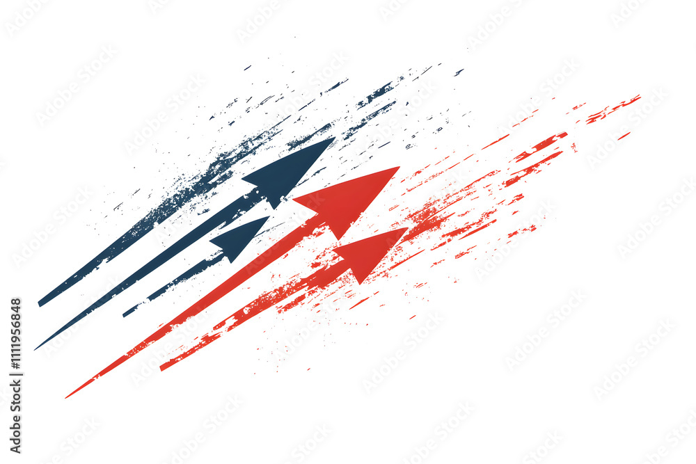 Aufkleber dynamic bold arrow markers illustrating directional flow abstract colorful environment modern graphi
