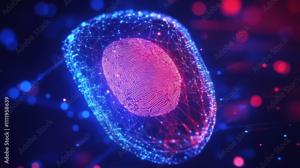 Poster digital fingerprint visualization abstract background graphic design futuristic environment close-up