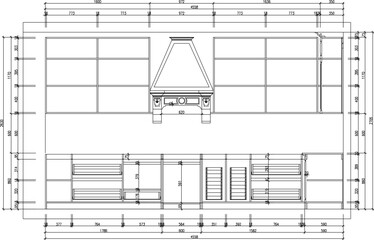 vector sketch illustration silhouette design interior furniture kitches set classic vintage with size scale