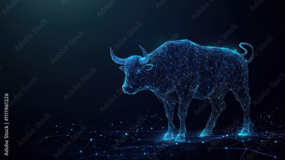 Poster digital bull animation futuristic visualization graphic design virtual environment 3d viewpoint abst