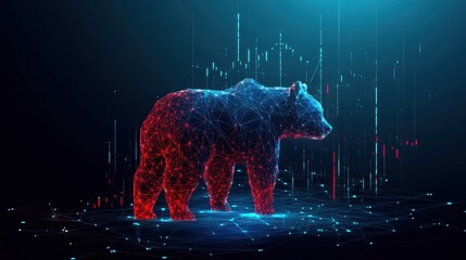 Dynamic bear illustration digital art futuristic environment technology concept abstract viewpoint