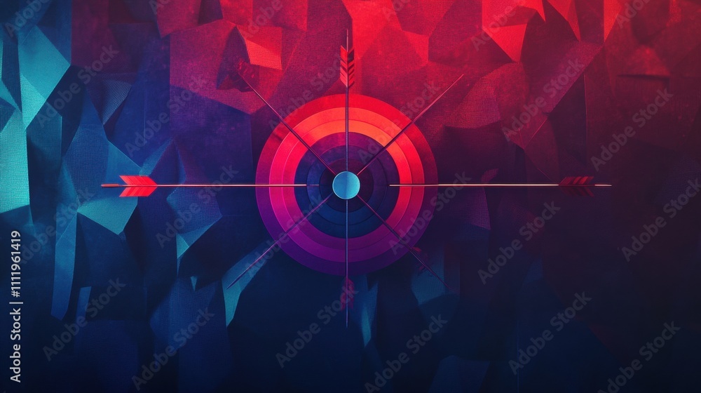 Aufkleber dynamic abstract target design digital art colorful background modern aesthetic creative perspective