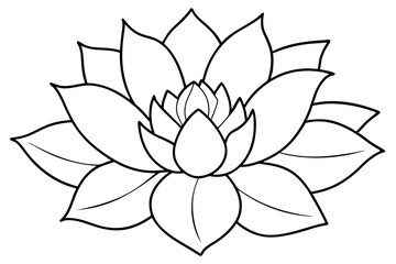A simple Floral Bloom line art vector white background