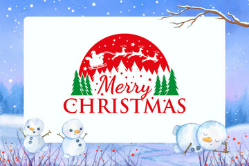 Christmas greeting card, Merry Christmas 