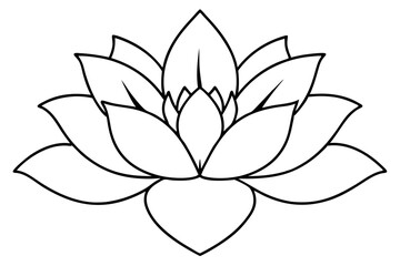 A simple Floral Bloom line art vector white background